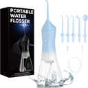 Water Dental Flosser Teeth Pick: Portable Cordless Oral Irrigator 320ML Rechargeable Travel Irrigation Cleaner with 5 Flossing Tips, IPX7 Waterproof Electric Flossing Machine for Teeth Cleaning