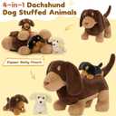 Muiteiur 18" Dog Stuffed Animals, 4-Pack Dachshund Stuffed Animal Set, Cute Wiener Dog Gift for Kids, Boys, Girls