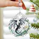 Dragon Ornament Christmas Decoration & Christmas Ornament; Stained Glass Holiday Decoration (Holiday Present, Bauble Present, Gift Idea, Gift Exchange) | Heirloom Keepsakes
