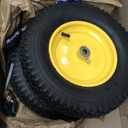 4.80/4.00-8 Pneumatic Tires, 16" Wheelbarrow Tire and Wheel 400LB Capacity, with 5/8" & 3/4" Bushing Kit, 3"-4''-6''-7" Adjustable Hub, for Garden Cart, Utility Carts, Trailers, Hand Trucks, 2 Pack