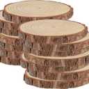 HAKZEON 14 PCS 6-7 Inches Natural Wood Slices, 3/5 Inches Thick Wood Rounds with Bark, Unfinished Wooden Discs for Crafts Rustic Wedding Ornaments, DIY Arts Christmas Home Decor