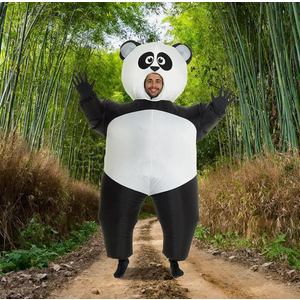 Morph Inflatable Panda Costume for Adults - Animal Suit with Built-In Fan and Gloves, Funny Giant Panda Halloween Fancy Dress