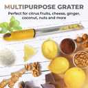 Stainless Steel Cheese and Citrus Zester Grater w/Extra Sharp Blade - Perfect for Lemons, Parmesan, Garlic, Chocolate - Spice Up any Kitchen Dish in Seconds with Your Premium Hand Held Shredder