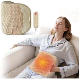 COMFIER Large Heating Pad for Back, Electric Heating Pad for Period Cramps, Lower Back Massager with Heat, Soft Machine Wash Fabric with Pocket, Gift for Mom/Women (Yellow)