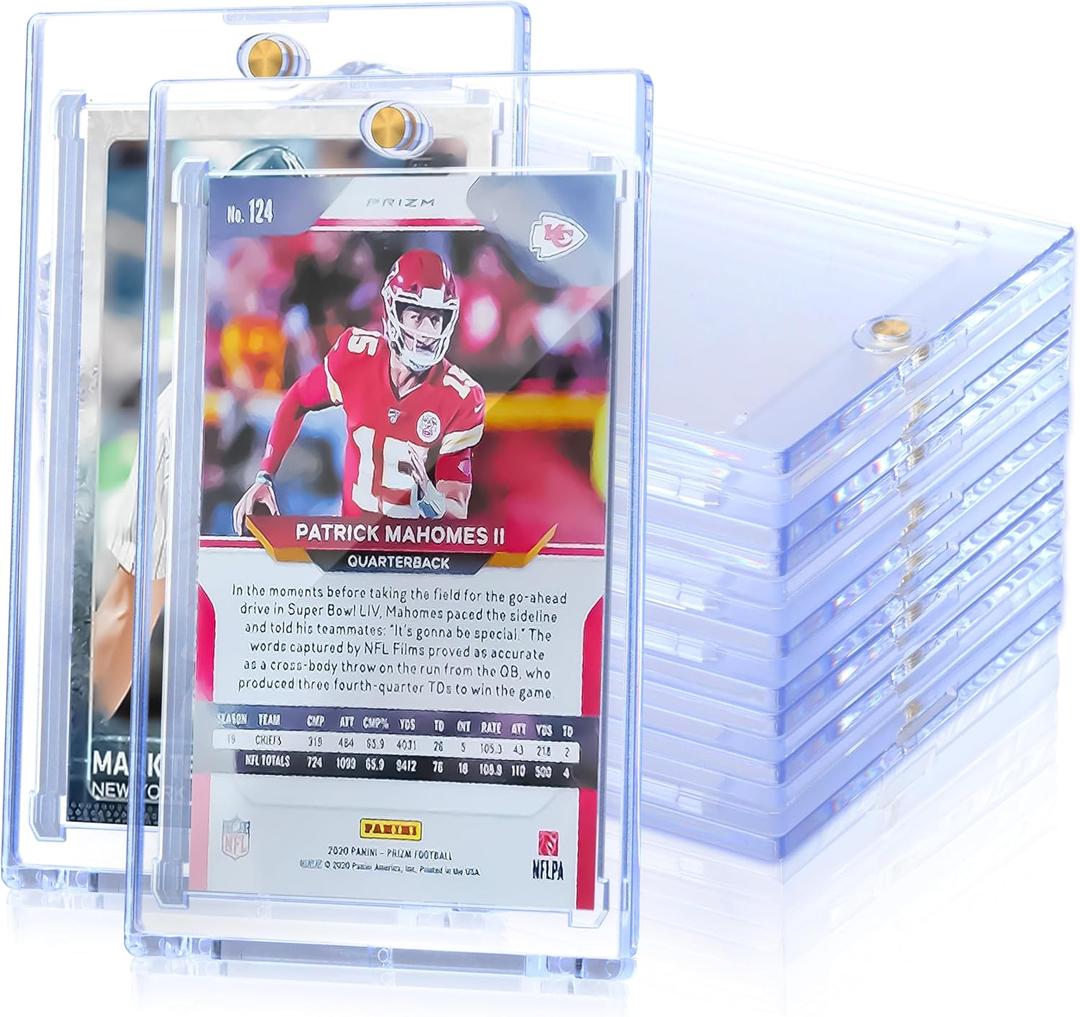 QTYORD 15 Pack 35PT Magnetic Card Holder for Trading Cards, One-Touch Card Case Holder for Baseball Football Sports MTG TCG Collectable Cards