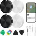Android Tracker Tags Compatible with Google Find Hub App (Android Only) IP65 Waterproof Bluetooth Tracker Item Finder for Key, Wallets, Backpack, Suitcases-Black+White