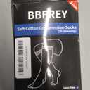 Soft Cotton Compression Socks for Women Men 20-30mmHg - Knee High Support for Circulation, Nurses, Pregnancy, Travel (Small-Medium, 3 Pairs - Classic Solid)