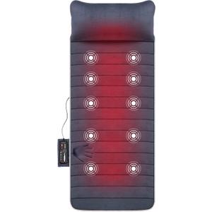 Snailax Memory Foam Full Body Massage Mat with Heat, Back Massager with 10 Vibration Motors, 6 Heating Pads, Massage Chair Pad for Neck, Back, Waist, Legs (Grey)