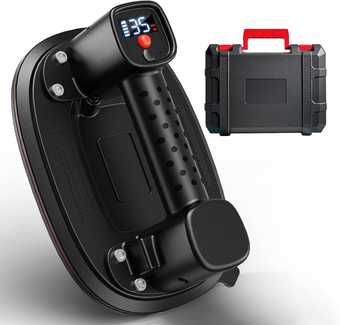 Electric Suction Cups for Glass Heavy Duty,8h/4500mAh Electric Vacuum Suction Cup for Tile,Max Load 660lbs Power Tile Suction Cup Tool,Suction Cup Lifter for Floor Wood Granite Glass