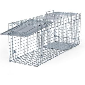 Humane Way Folding 32 Inch Live Humane Animal Trap - Safe Traps for All Animals - Raccoons, Cats, Groundhogs, Opossums - 32" L x 10.2" W x 12.2" H