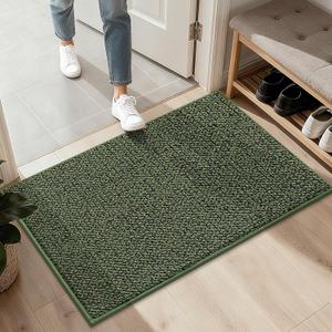 BEQHAUSE 2x3 Entryway Rug Indoor Door Mat Non-Slip Washable, Hallway Rugs Absorbent & Stain Resistant Hall Carpet Runner Rugs for Entryway, Front Door Floor Mats Laundry Room Rugs for Entry, Green