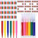 288 Pcs Mini Markers Colored Pen 3.4 Inch Vibrant Colors Portable Short Colored Markers Assorted Multicolor Watercolor Marker Pen for Kids and Adult Glass Office School Supplies (6 Colors)
