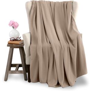 Vellux King Size Microfleece Blanket | Fleece Bed Blanket | All-Season Comfort | Supersoft Lightweight | Plush Throw Blanket for Bed Couch or Sofa | Pet-Friendly | Nutmeg