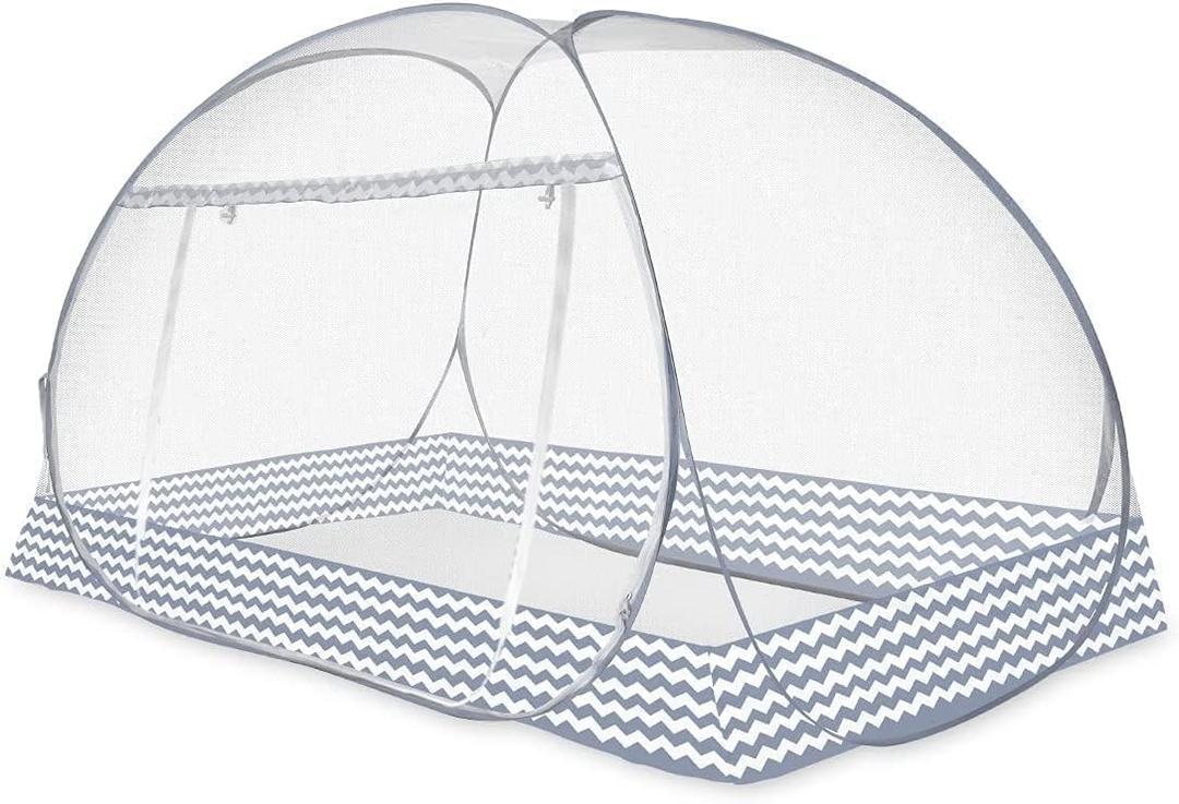 Instant Pop-Up Mosquito Net Tent for Bed | Full Enclosure Design with Ultra-Fine Mesh & Portable Foldable Frame | Indoor/Outdoor Camping, Travel Bed Canopy - Easy Setup & Pack up(Twin Size)