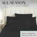Danjor Linens Bed Sheet Set King Size for Hot Sleepers, Hotel Premium Sheets with 4 Pillowcases, Lightweight Brushed Microfiber Deep Pockets, Breathable Cooling 6 Piece Bedding Sets, Black