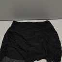 Blooming Jelly High Waisted Swim Skirt Tummy Control Swim Bottoms Mesh Ruched Drawstring Bathing Suit (Medium, Black)