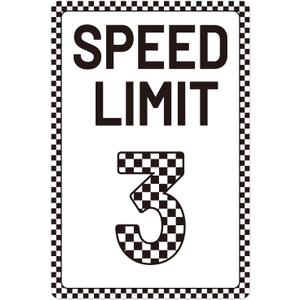 Speed Limit 3 Sign, 30x20cm/11.8x7.9in Vintage Metal Tinplate Sign Race Car Theme Party Decor for Boys Birthday Party Decoration Funny Birthday Gift
