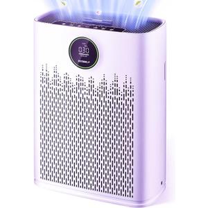 Air Purifiers for Home Large Room, with Smart Mode, PM2.5 Air Quality Display, 22dB Sleep Mode, Aromatherapy, Cover Up to 2200 Ft with 2X-Purification & 360Air Outlet, HAP603, Purplish White