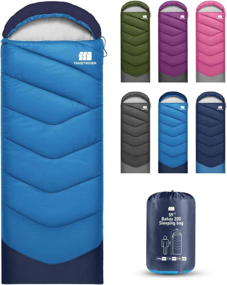 Sleeping Bags for Adults Cold Weather,Portable, Waterproof,Lightweight Sleeping Bag for Tall Girls Boys with Compression Sack for Warm Camping, Hiking, Outdoor & Indoor (3lb-Blue)