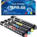 High Yield Toner Cartridge for Canon GPR-58 GPR 58 for ImageRunner Advance iR-ADV C3325 C3330 C3525 C3530 C3025 C256 C256iF C257 C257iF C356 C356iF C357 C357iF Printers (Black Cyan Magenta Yellow)