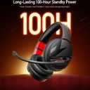 acer Wireless Gaming Headset, PS5 Headset with 2.4GHz for Ps5, Ps4, PC, Switch, Bluetooth 5.3 + 100Hrs Gaming Headphones with Noise Canceling Mic for Laptop, Mobile, Mac, 50mm Drivers (Red)