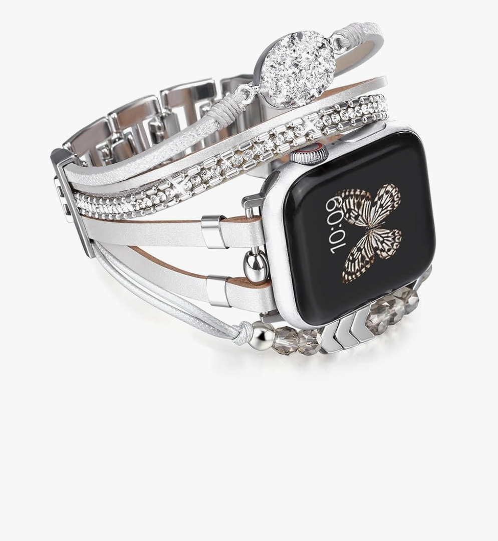 Boho Bracelet Compatible with Apple Watch Band 38mm 40mm 41mm 42mm 44mm 45mm 46mm 49mm Women Men, Handmade Jewelry Multilayer Wrap Leather Strap for iWatch Band SE Series 10 9 8 7 6 5 4 3 2 1 Ultra 2