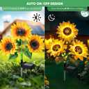 Solar Flowers Outdoor Waterproof: Gifts for Mom Mothers Day - 6 Pack Sunflower with 18 Vivid Large Flowers - 800mAh Battery for 12H Runtime - IP65 Auto On/Off Solar Garden Lights for Patio Yard