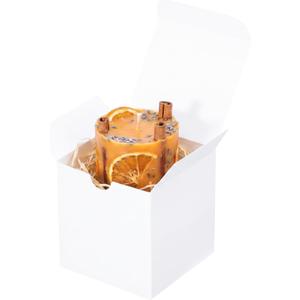 Sunnda 3x3x3 Small White Gift Boxes (50 Pack) - Instant Pop-Up Design Quick Assembly - Sturdy Cardboard Mini Favor Boxes Bulk for Wedding, Baby Shower, Christmas Ornaments, Candy Truffles Macarons