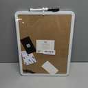 Mr. Pen- Dry Erase Board, 14” x 11” with a Black Dry Erase Marker, White Frame, Small Mini White Board for Students, Fridge, Wall, Locker, Includes Double Sided Tapes