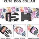 Dog Collar, Cute Pet Collar Adjustable for Large Dogs, Soft Dog Collars with Quick Release Buckle for Walking Running Colorful Dog Paws