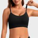 Angelhood Sports Cami Bras Pack for Women - Basic V-Neck Padded Seamless Bras with No Underwire (L)