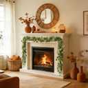 Eucalyptus Garland with White Flowers 4Pack: 5.9Ft Artificial Faux Greenery Vines for Valentine's Day Table Runner Wedding Bedroom Mantle Centerpieces Backdrop Decorations