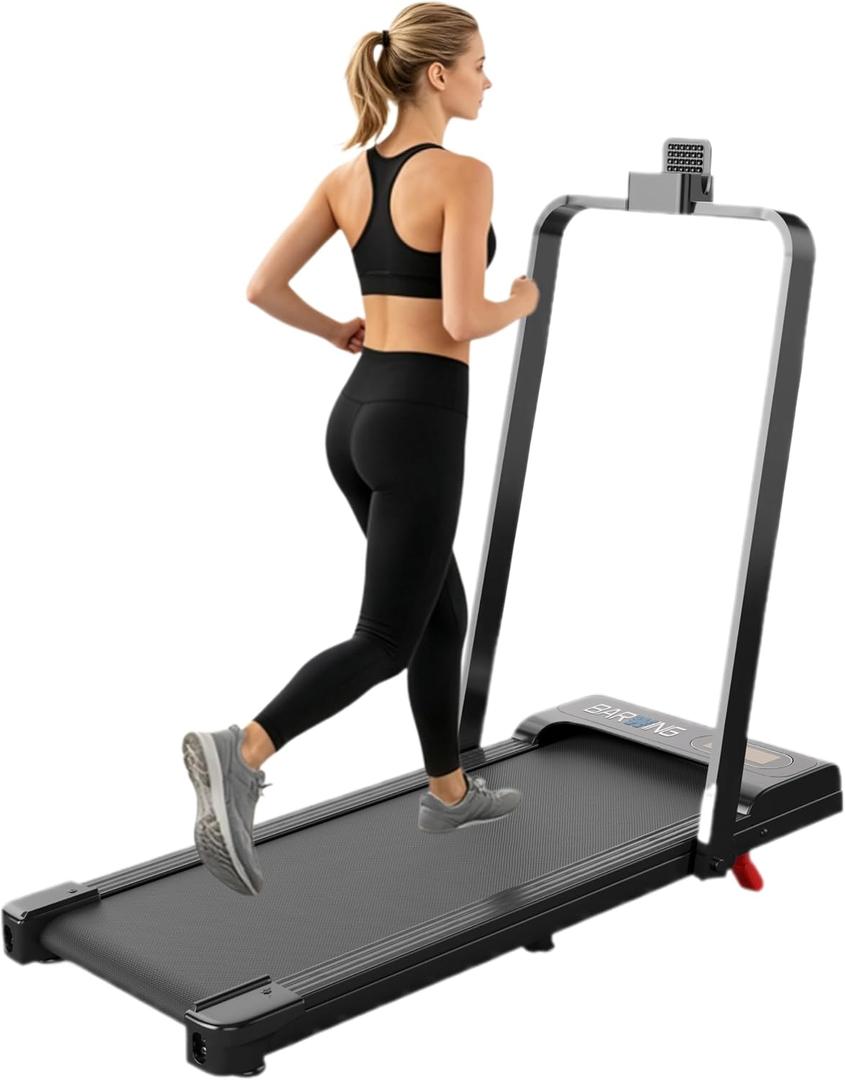 BARWING Foldable Incline Walking Pad 3.0/3.5 HP Treadmills for Home, 7.5/8.5 MPH Under Desk Treadmill with Handles, Foldable Treadmill with Quiet Brushless, 330 LBS Weight Capacity