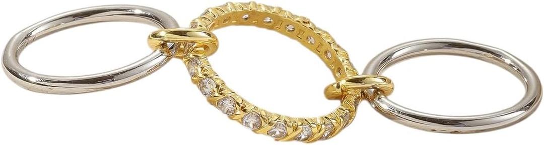 18K Gold Plated Three-Layer Stacking Rings Dainty Micro Paved 5A Cz Cubic Zirconia Dainty Stack Ring Trendy Full Finger Jewelry