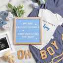 9 Pcs Pregnancy Announcement Set Pregnancy Reveal Ideas Felt Letter Board Bodysuit Baby Booties Photo Frame Plush Bear Wood Blocks for Coming Soon Baby Announcement (Boy,Blue)