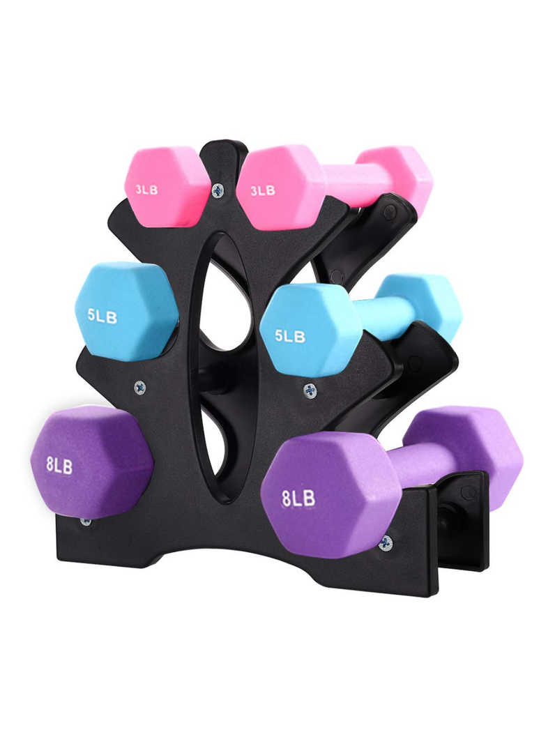 AUXSOUL 1 Pack Dumbbell Rack Stand, 3 Tier Dumbbell Bracket Free Hand Weight Tower Stand for Home Gym Organization, Holds 3/5/8 LB (Weights Not Included)