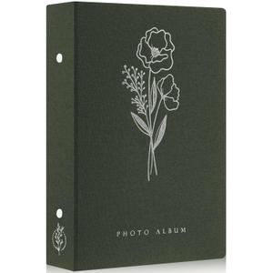 Lanpn Photo Album 4x6 300 Pockets, Linen Photo Albums Holds 300 Horizontal Pictures Only Green