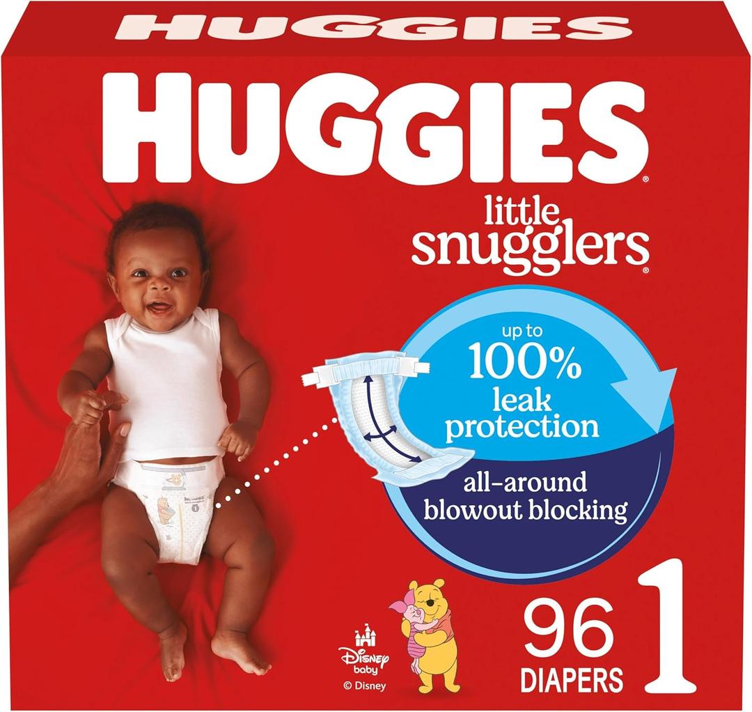 Huggies Size 1 Diapers, Little Snugglers Baby Diapers, Size 1 (8-14 lbs), 96 Count