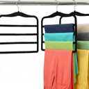 2-Pack Velvet Pants Hangers - Space Saving Multi-Layer Non-Slip Closet Organizers for Jeans, Trousers & Scarves - Ideal Dorm Room Storage Solution for Small Spaces