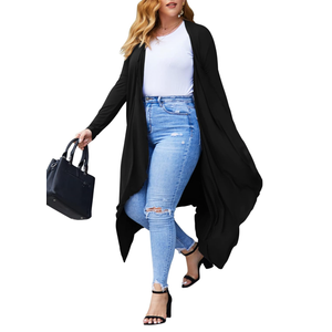 IN'VOLAND Women's Plus Size Cardigan Long Sleeve Open Front Drape Cardigans Lightweight Long Duster 2X