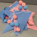 Gender Reveal Banner Set with Pre-Strung 3D Boy or Girl Felt Banner, Pom Pom Garland, Triangle Fabric Bunting, 12 PCS Pink Blue Heart Shaped Balloons, Baby Shower Decorations for Girls Boys Twins
