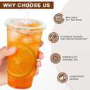 Lamosi 300 Pack 24 oz Plastic Coffee Cups with Lids, Disposable Clear Cups