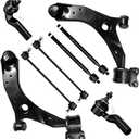 SCITOO 8pcs Front Suspension Kit Lower Control Arm w/Ball Joints Outer Inner Tie Rods Sway Bar Links Fit 2004-2009 For Mazda 3 2006-2014 For Mazda 5 Non-Turbo