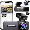 VNV 4K+2.5K Dash Cam Front and Rear, Dual Dash Camera for Cars, Include 64GB Card, WiFi 6-2025 Latest Tech, 24/ 7 Recording Car Camera, Night Vision, G-Sensor, 2" IPS Dashcam, Loop Recording, 24H Parking Mode