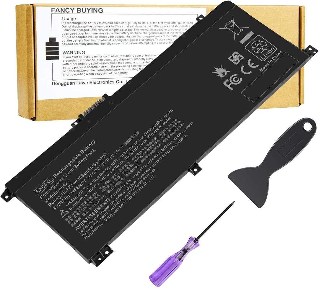 SA04XL Laptop Battery Compatible with HP Envy X360 15-DR 15-DR0010TX 15t-dr100 17t-cg100 17-cg100 Series Notebook L43248-541 L43248-AC1 L43248-AC2 L43267-005 SAO4XL HSTNN-OB1F HSTNN-OB1G HSTNN-UB7U