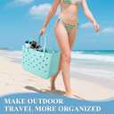 Half Topper Tray Accessories for Bogg Bag X-Large, Waterproof EVA Phone Holder & Top Cup Holder Fit for Stanley Cup 40oz - Organizer & Tray Topper for Bogg Bag (Blue)