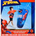 Spiderman Spider-Man Inflatable Bop Bag & Bop Gloves Set Kids Punching Bag with Gloves, Freestanding Superhero Blow Up Bouncing Boxing Bag for Exercise, Durable Heavy Duty Indoor and Outdoor - 34.5"