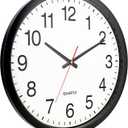Bernhard Products Black Wall Clock Silent Non Ticking - XL 18 Inch Quality Quartz Battery Operated Round Easy to Read Home/Office/Classroom/School Clock