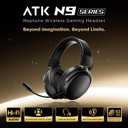 ATK N9 Gaming Headset for Xbox Series X|S, PS5, PC & Switch, Stereo Gaming Headphones with Detachable Noise-Canceling Mic,3.5MM Wired/2.4G/Bluetooth (N9 Pro/White)