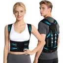 Back Brace Posture Corrector for Women and Men Upper Back Support for Neck, Shoulder & Back Pain Relief, and Better Scoliosis Hunchback Support, Comfortable Adjustable Spine Support for Office, Work and HomeBlack/Small)